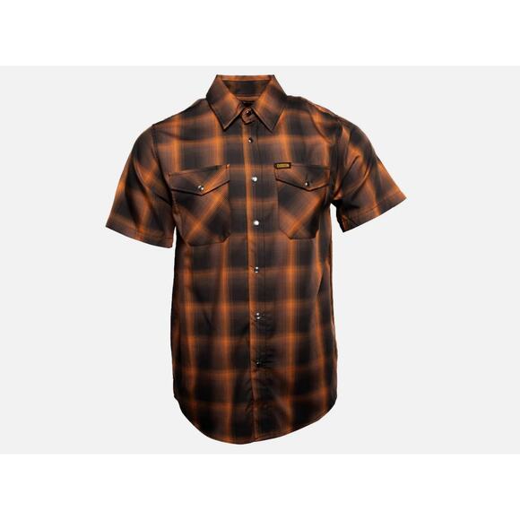Dixxon Big Men's The Hardin Flannel Button Up Party Shirt Black & Orange Size 4X - Picture 1 of 7